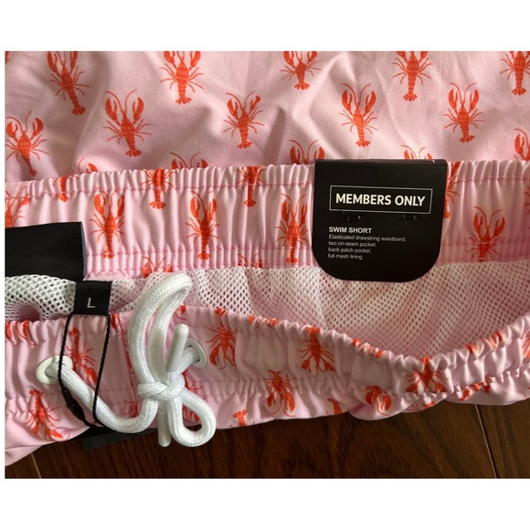 Members Only Lobster Swim Shorts 4-Way Stretch Quick Dry Pink Size L - Picture 5 of 9